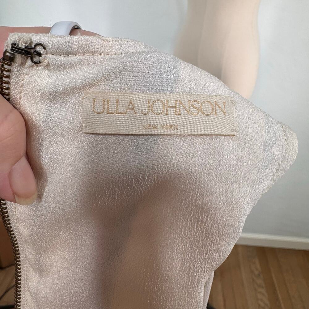 Ulla Johnson Caterina Maxi Dress Cream Linen Striped Cut Out Fringe Boho Size 6 - Picture 13 of 16